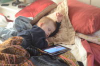 dsc_6855.jpg Sound asleep early after playing in the pond in Peru, MA.