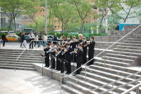 dsc_8436.jpg It's Lincoln Center's 50th, which has given us lots of construction for renovation, and some events, like this group outside in the morning while an event was going on inside.